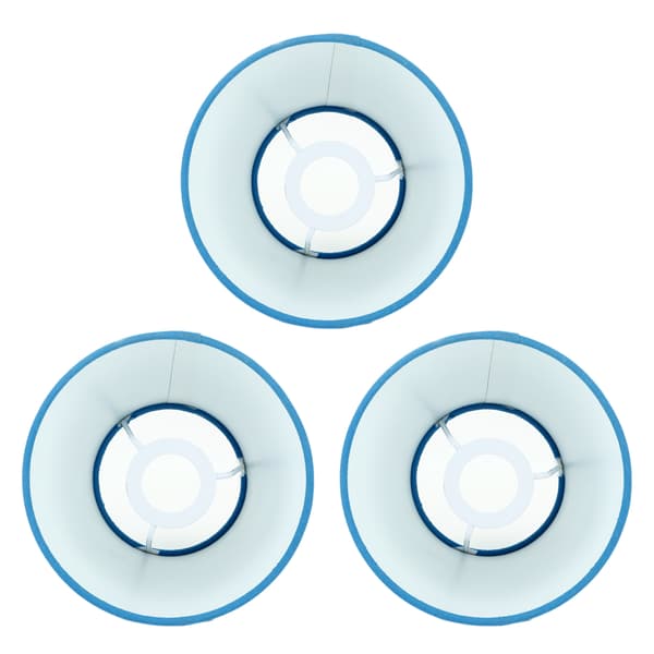 Modernt lampskärmsset i blått tyg för E14-lampor - 3-pack