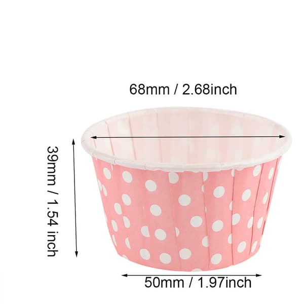 100-pak mini cupcakeforme, runde bageforme med låg, lyserøde muffinforme til festgodter