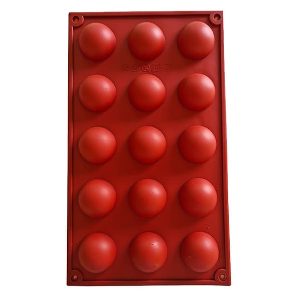 Silikone Halvcirkel Kageform til Chokolademousse - Bageform med 15 Hulrum