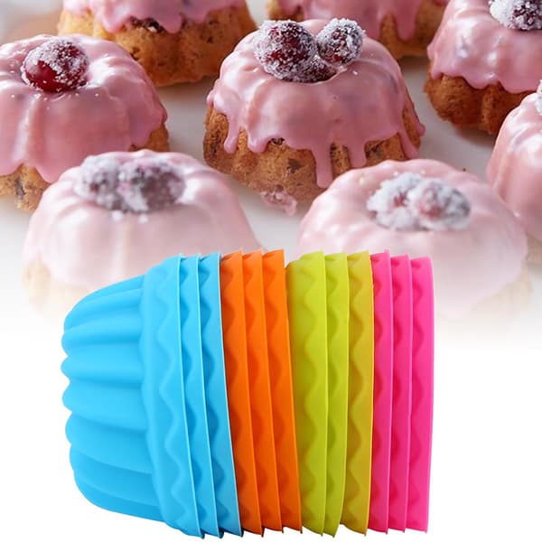 12-pack mini muffinsformar i silikon med pumpa, non-stick bakformar för Halloween
