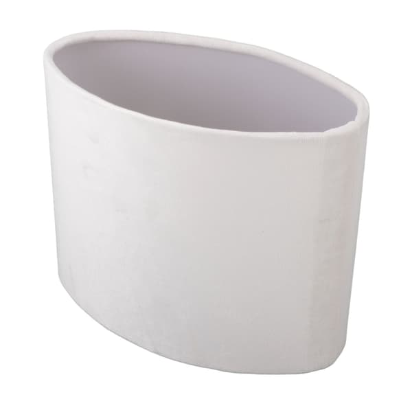Vit Oval Lampskärm i Tyg E27 E14 Universal, Modernt Skydd för Bords- och Golvlampor, 1-pack
