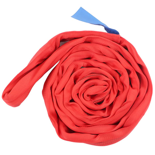 5T 2M Rigging Lyftrem Flexibel Förstärkt Dubbelögla Spänne Polyester Kran Lyftrep Röd
