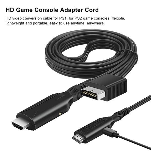 PS1 till HDMI Multimedia Gränssnittskabel Plug and Play Spelkonsol Videoadapter för PS2