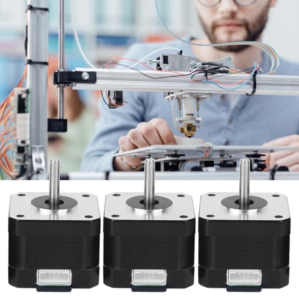 Stepper Motorsæt Sort Rustfrit Stål 3D Printer Tilbehør 42BYGHW609 34mm 12V