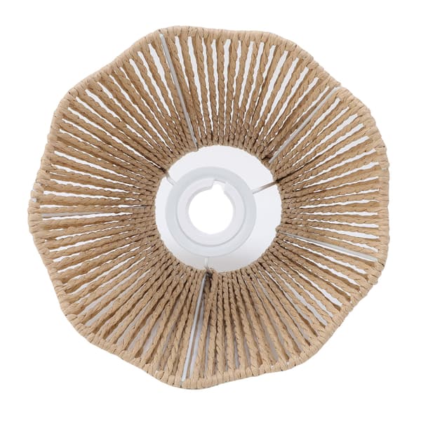 Vävd lampskärm i rep E27 E14 med vågig kant för matsal, sovrum, café, 1-pack