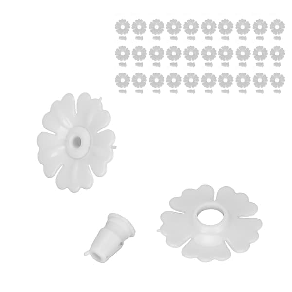 30 stk. Kolibrifoderblomster Hængende Fuglefoderporte Udskiftningsdele Havedekoration Hvid
