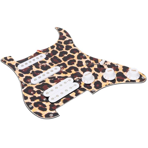 Vit laddad Plektrumskydd Pickups Set Tillbehör för Elgitarr (Tiger Stripe)