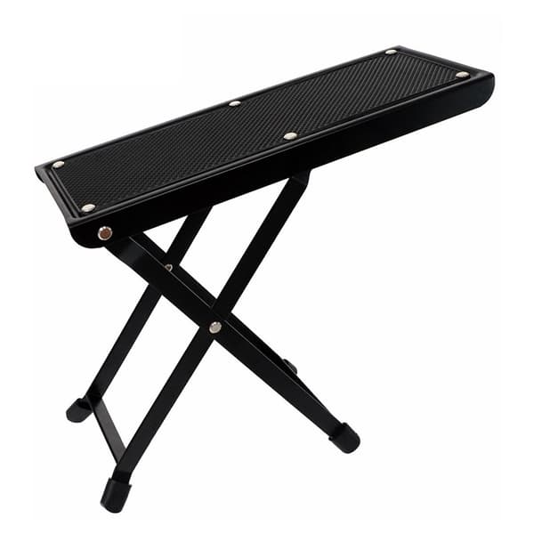 Justerbart gitarrfotstöd, 4-läges halkfri gummipedal, hopfällbart stålstöd, bärbar musikerpall