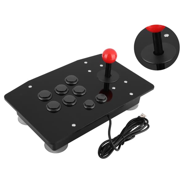 Arcade Fighting Stick Joystick 8-knaps Gamepad Controller til PC, Sort