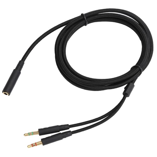 2-i-1 ljudadapterkabel för Kingston HyperX Cloud Stinger, Cloud Mix, Cloud Alpha Gaming Headset