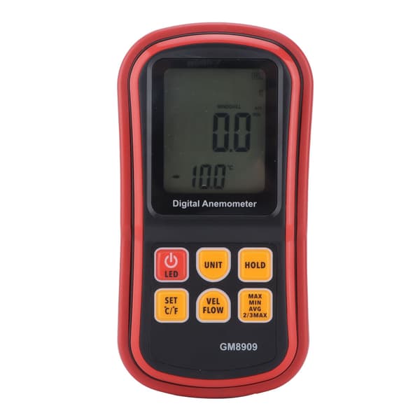 GM8909 Anemometer Multifunktionel Digital Display Dataholding Håndholdt Vindretningsanemometer