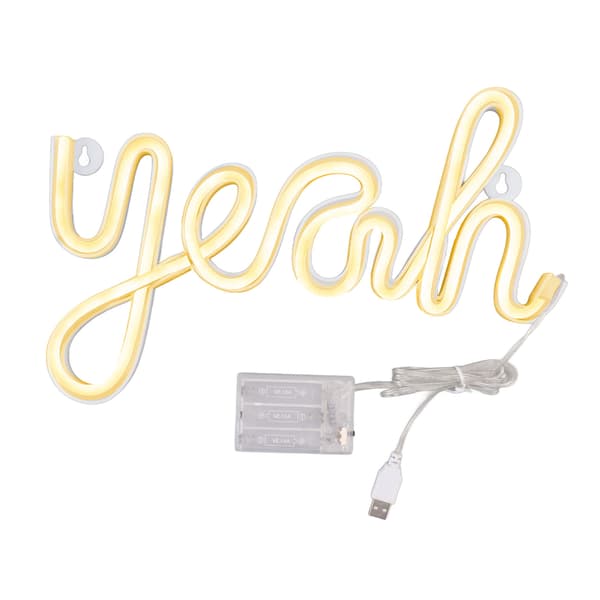 Yeah Shape LED Neonskylt Väggdekor - Varmvit Nattlampa