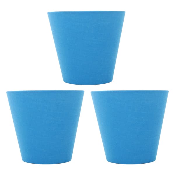 Modernt lampskärmsset i blått tyg för E14-lampor - 3-pack