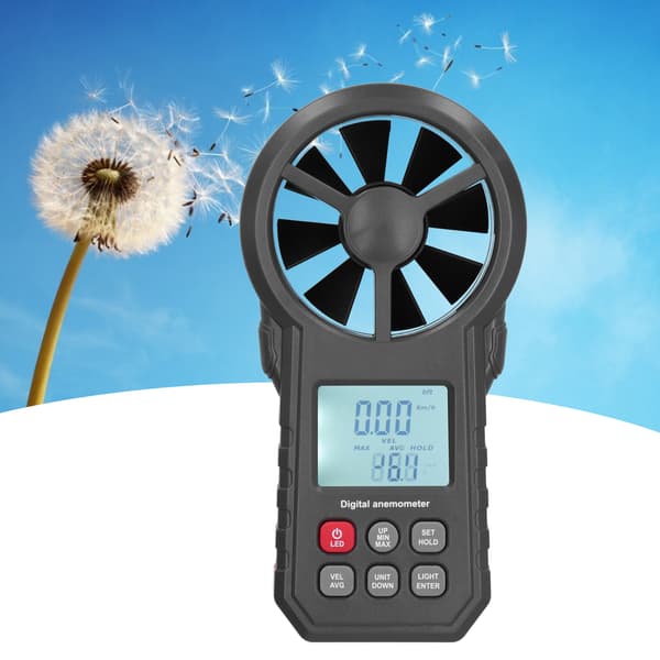 WT87B Bluetooth Digital Anemometer med LCD-baggrundsbelysning 9V Håndholdt Vindhastighedstester