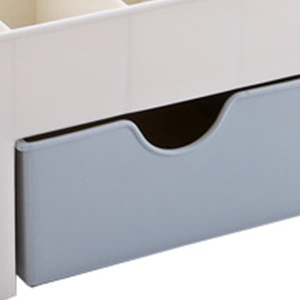 Kosmetik Makeup Organizer PP Multifunktionel 6 Rum Makeup Skrivebords Organizer med Skuffe Blå