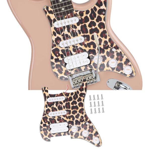 Hvid Loaded Pickguard Pickups Sæt Tilbehør til Elguitar (Tigerstribet)