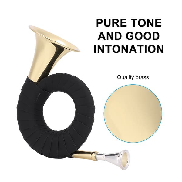 Mini Mässing Bb Jakthorn Mikro Valthorn Instrumentkit