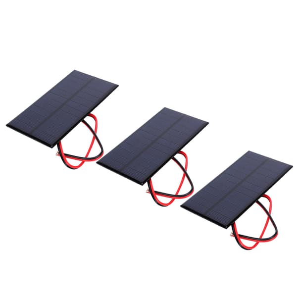 3st 6V 1W Polykristallin Kisel Solpanel Cellmodul DIY Laddare med 30cm Kabel