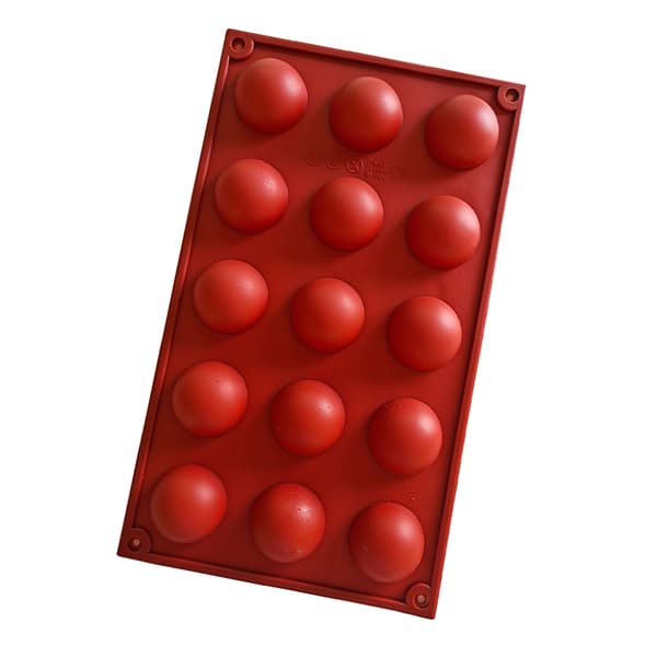 Silikone Halvcirkel Kageform til Chokolademousse - Bageform med 15 Hulrum
