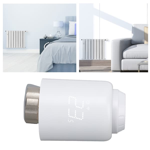 Smart radiatortermostat, drejeligt display, programmerbar Zigbee-ventil, 5-sæt tidsplanlægning