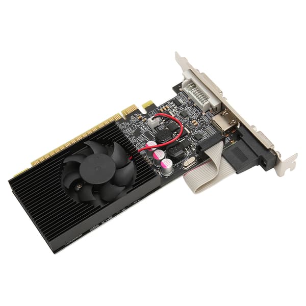 Diskret grafikkort 64bit 1GB PCI Express 2.0 X 16 DVI VGA HD Multimedia Interface Output Hurtig køling til stationær computer