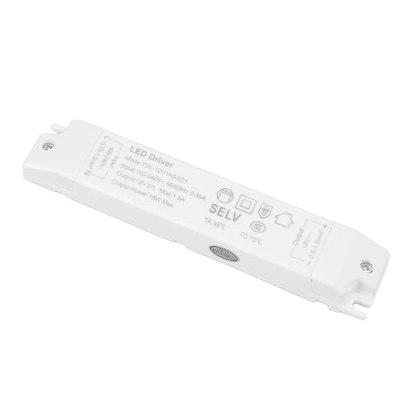 18W LED-transformatorförare DC12V 1.5A ABS Multi Protections LED-strömförsörjning för hem AC100‑240V