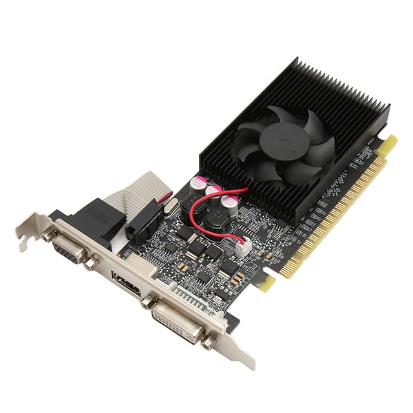 Diskret grafikkort 64bit 1GB PCI Express 2.0 X 16 DVI VGA HD Multimedia Interface Output Hurtig køling til stationær computer