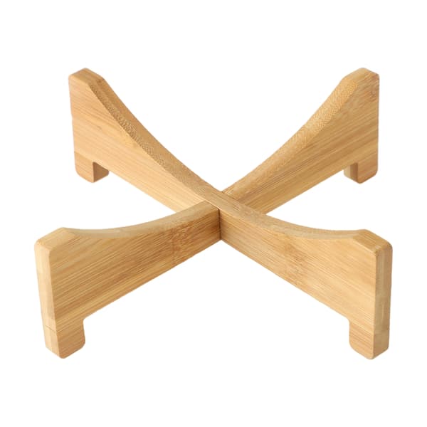 Bambu växtställ korsformad bricka multifunktion för husdjur hem kök 17,5x5cm