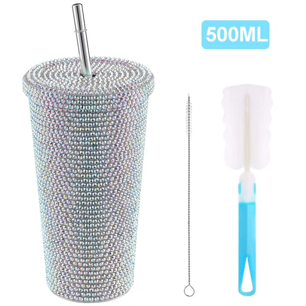 Vandflaske i rustfrit stål med rhinsten, 500 ml, til kvinder