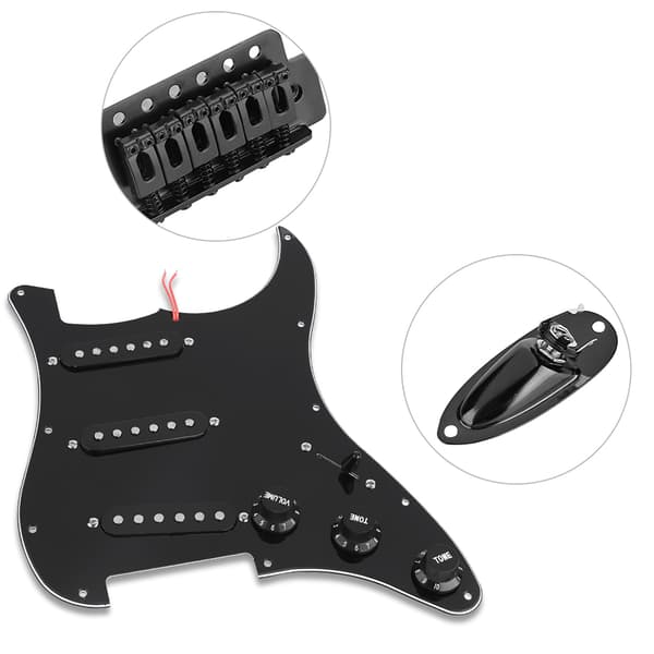 1 set DIY elgitarrkit Plektrumskydd Bakre kåpa Brosystem för ST-stil gitarrer