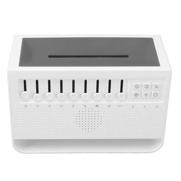 Flamlös Aroma Diffuser USB White Noise Machine, Simulerad Eld Doft Luftfuktare för Hemmakontor, Vit