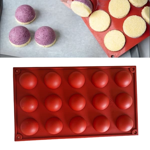 Silikone Halvcirkel Kageform til Chokolademousse - Bageform med 15 Hulrum