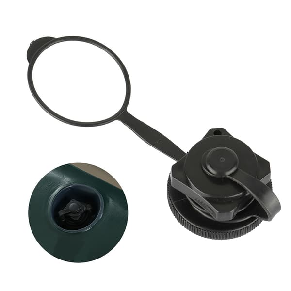 Udskiftning af luftventil til gummibåd - 22,9 mm udvendig diameter, sort plast, universel pasform