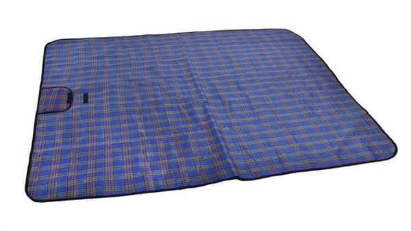 Vandtæt picnictæppe blå 145x180 cm - foldbart strandtæppe
