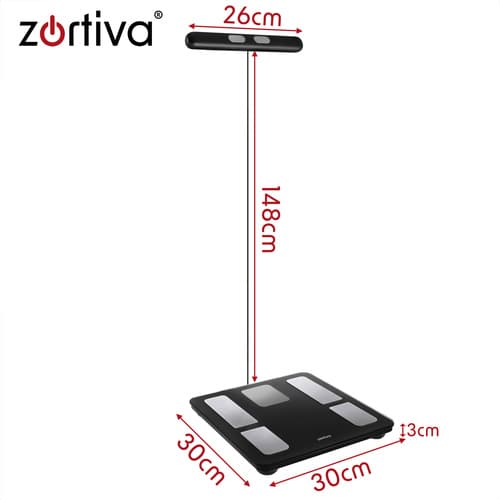 Analytisk badrumsvåg Bluetooth – ZORTIVA Smart Premium