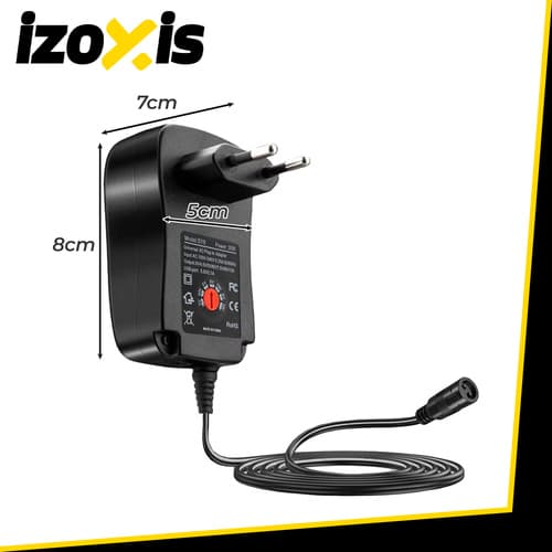 Universal strømadapter 3–12V 30W – med USB og 6 stik