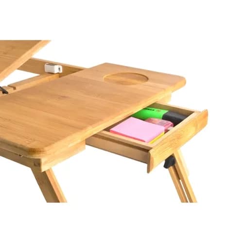 Bambus laptopbord – justerbart natbord til 17” bærbar computer