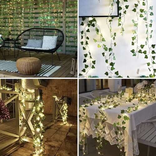 Kunstig vedbend + LED Gardlov 24538