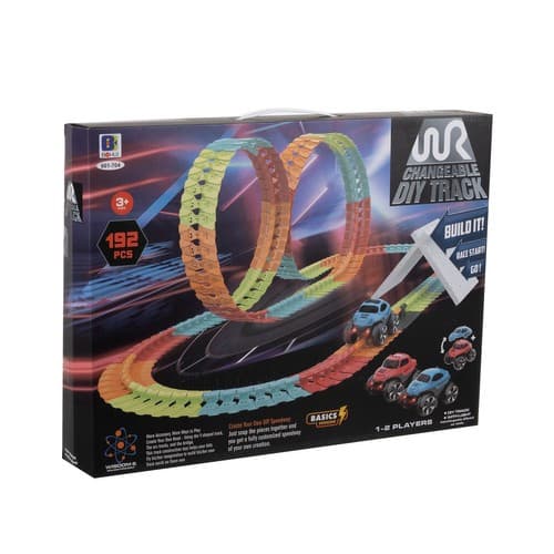 Flexibel bilbana 4,8 m – LED bil & 192 delar