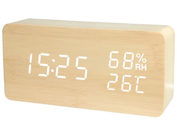 Elektronisk vækkeur termometer hygrometer usb