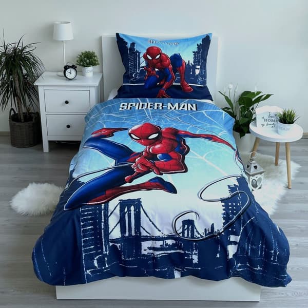 Spiderman Skyline sengesæt 140x200cm, 70x90 cm