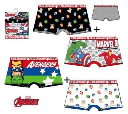 Avengers lasten bokserit, 4 kpl