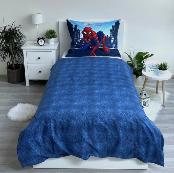 Sängkläder för barn - Spiderman Skyline bäddset 140x200cm, 70x90 cm