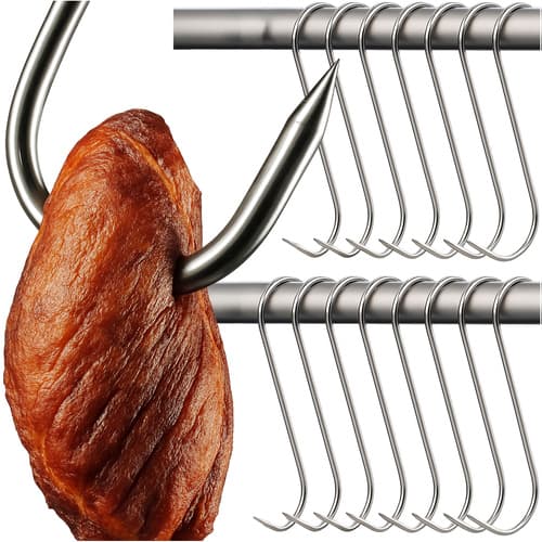 Røgkroge i rustfrit stål, 15 stk.