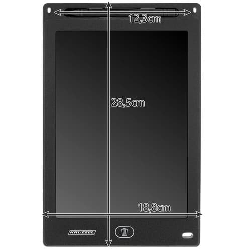 Tegnetablet 12" sort KRUZZEL 22456