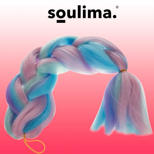 Syntetisk hår ombre blå/lilla