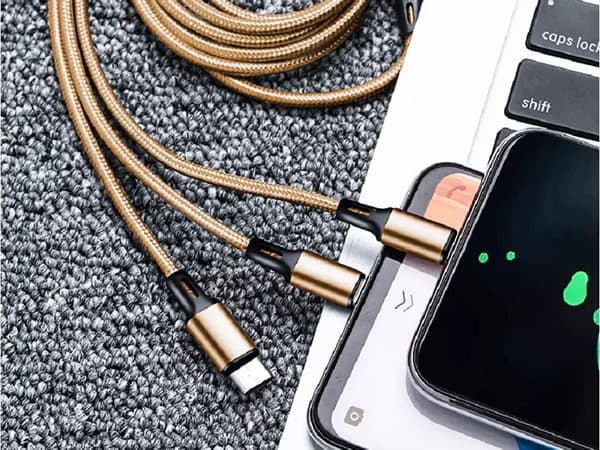 3-i-1 USB-kabel til telefon, lightning-kabel, iPhone