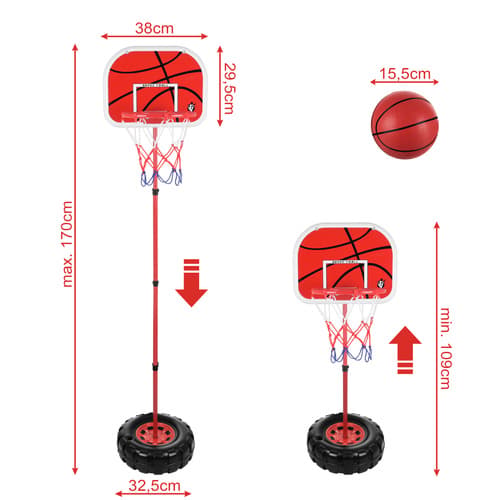 Basketballkurv 170 cm