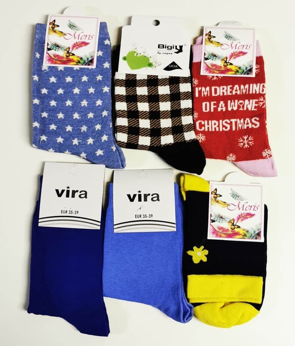 Dam Strumpor-Socks Storlek 35-38 -6 Par mix