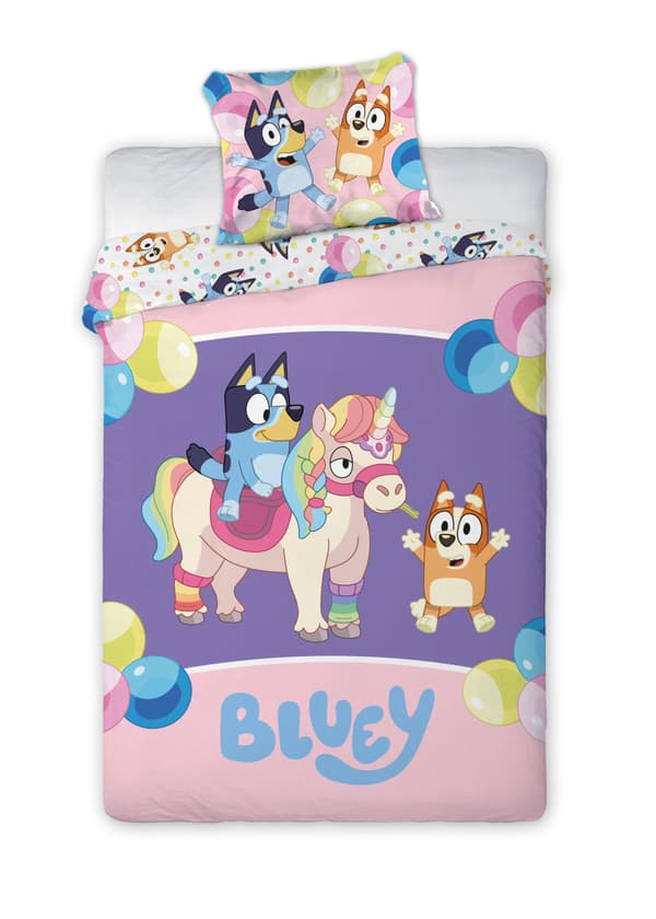 Børnesengesæt Bluey Magical Party 100×135 cm, 40×60 cm